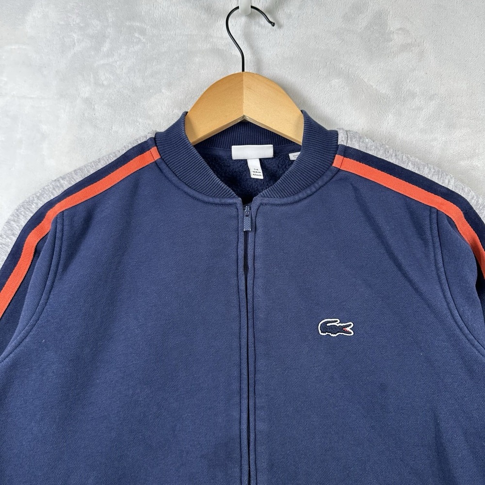Lacoste Sport Jacket Full Zip Sweatshirt Fleece Mock Neck Track Kids Size 14